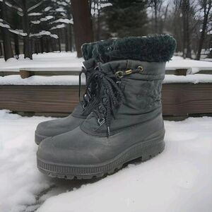 Sorel Kaufman Canada Winter Snow Boots US 8 Ladies VTG Black Felt Insulated Boot